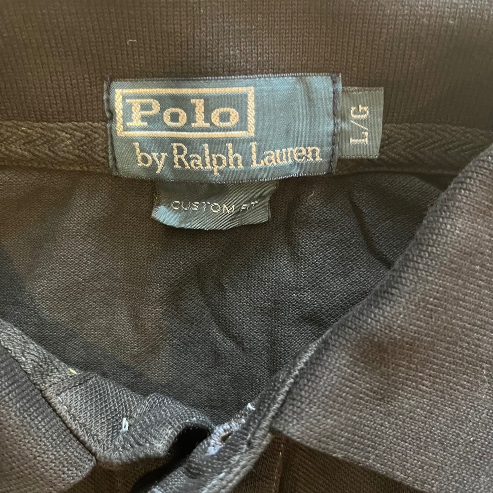 Polo Ralph Lauren Mens Black Custom Fit Short Sleeve Polo Shirt Large Crest 3 - Picture 3 of 8